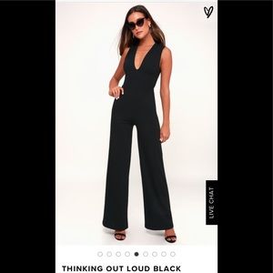 LULUS BLACK THINKING OUT LOUD JUMPSUIT